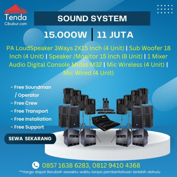 Paket sewa sound system 15000 w