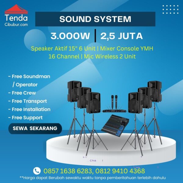 Paket Sewa Sound System 3000 W