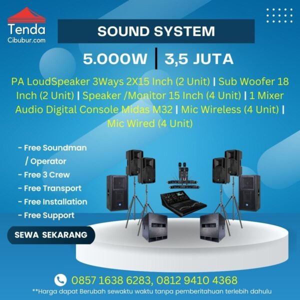 Paket Sewa Sound System 5000 W