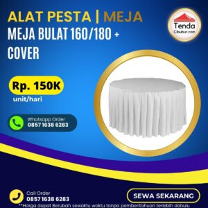 Sewa Meja Bulat 160/180 + Cover