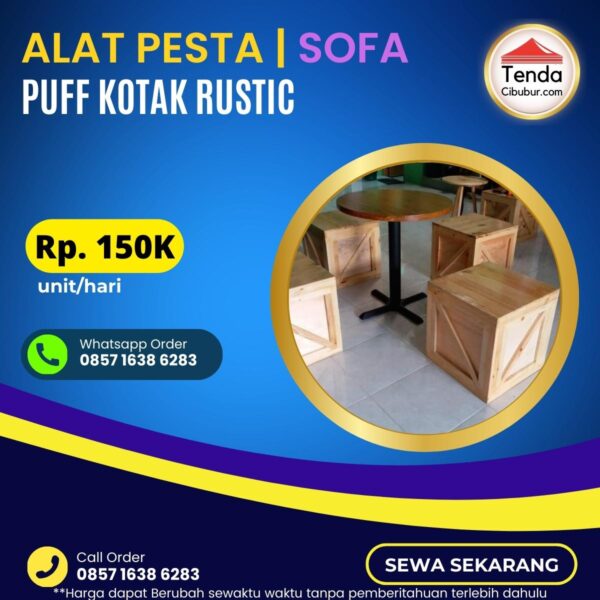 Sewa Puff Kotak Rustic